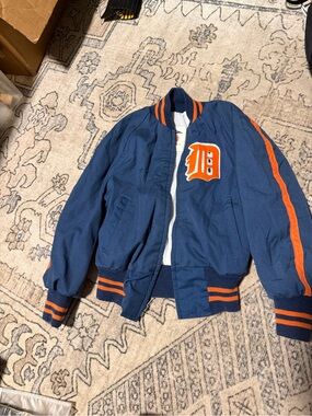 Detroit Tigers Navy & Orange Kids Bomber Jacket